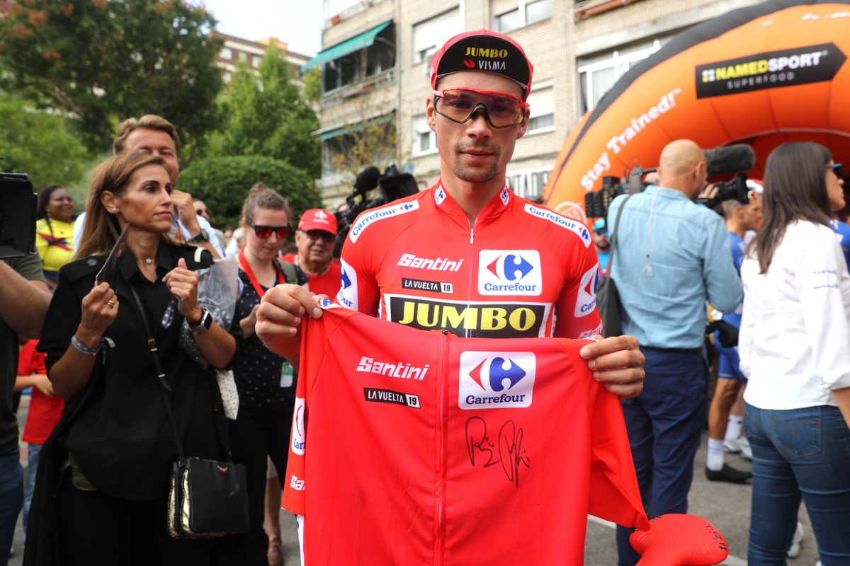 Win: Roglic’s signed red jersey