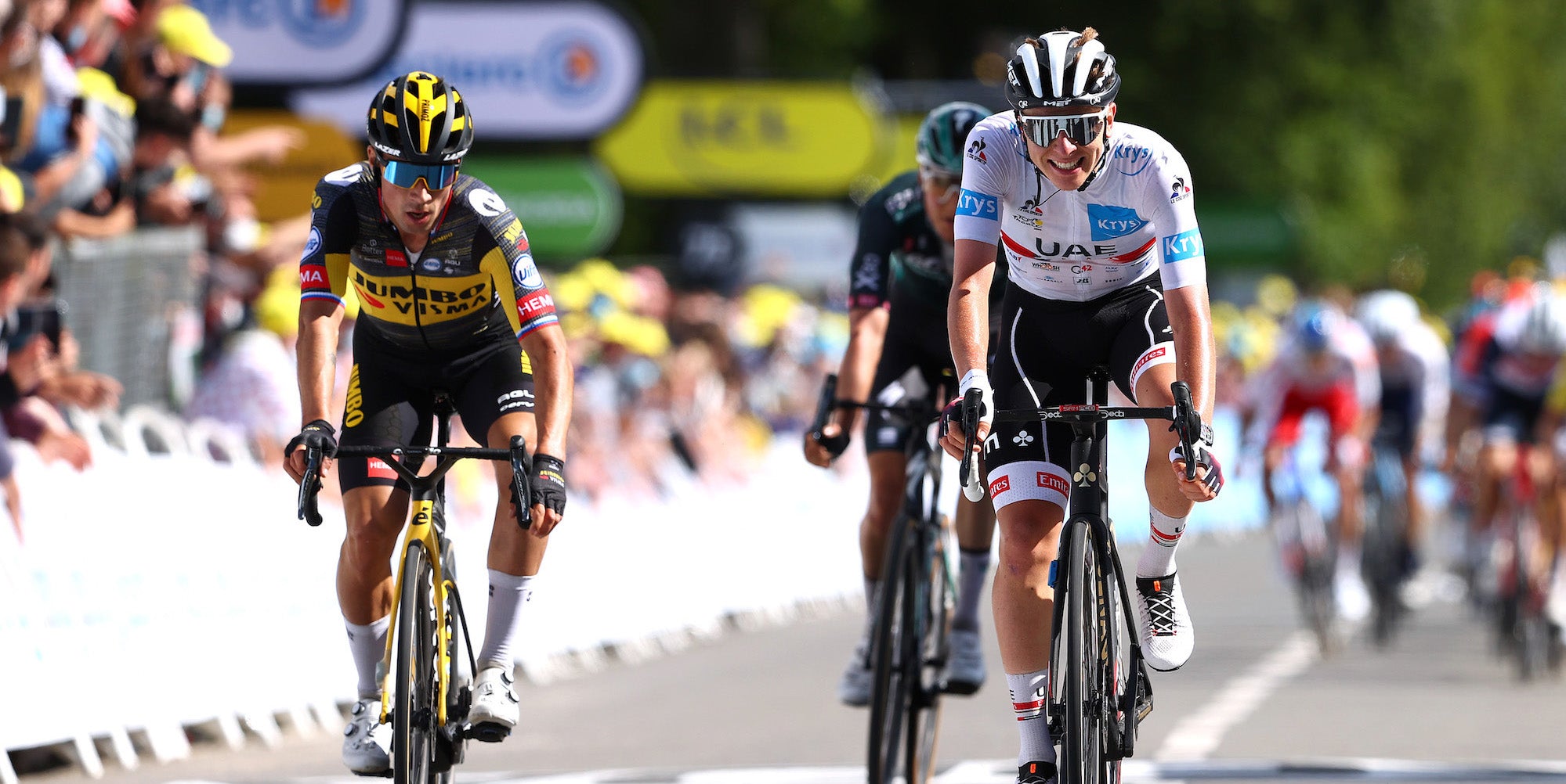 Primoz Roglic and Tadej Pogacar at the 2021 Tour de France